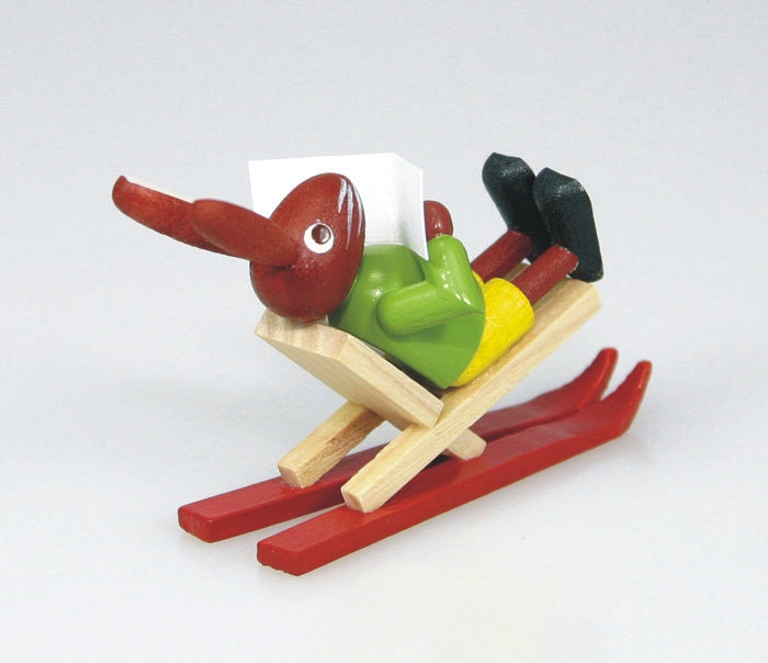 Skihase Liegestuhl Osterhase